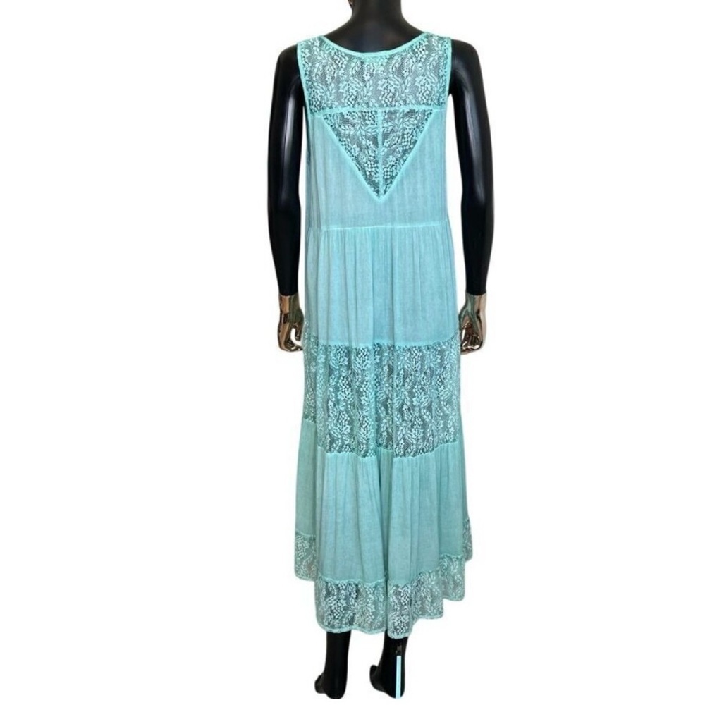 POL Aqua Blue Lace Boho Duster Vest Sleeveless Cardigan Size S NWOT - Picture 3 of 9
